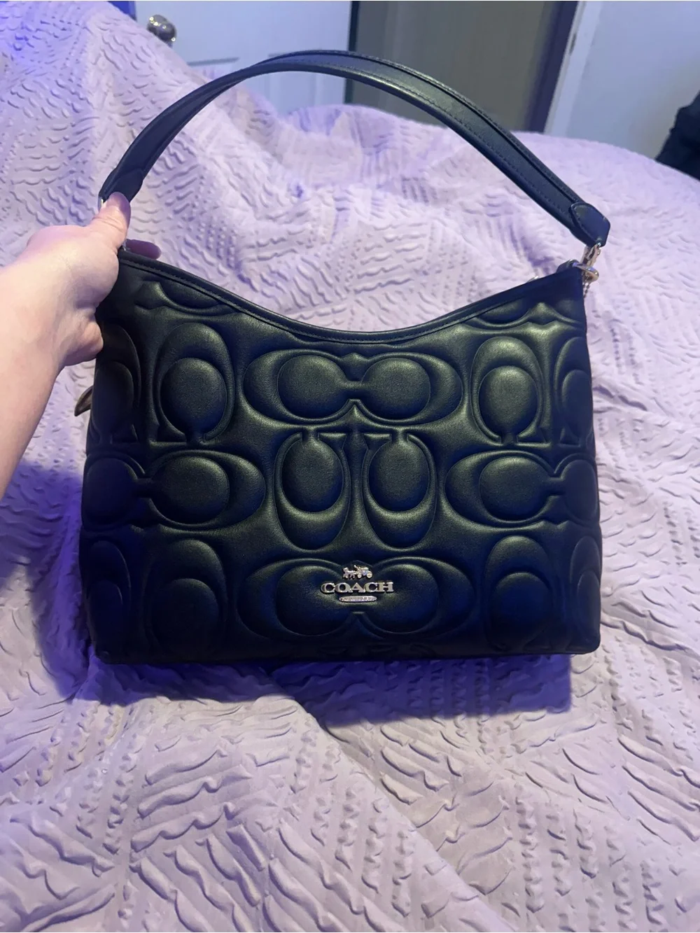 Coach Laurel Black Signature leather CZ178 BEAUTIFUL 😍 - Picture 1 of 8